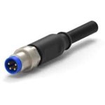 1-2273000-1, Sensor Cables / Actuator Cables 3pos PVC 1.5m M8 strt plug pigA