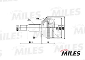 Фото 1/3 ШРУС наружный FORD MONDEO 1.6-2.0 93-00 (с ABS) (GKN 303084) GA20115