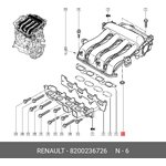 8200236726, Кольцо уплотнительное впускного коллектора Renault Logan 16кл ...