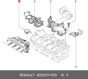Клапан вентиляции картера RENAULT Clio III/Megane II mot.2,0L 16V RENAULT 8200 291 355