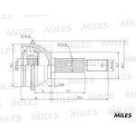 GA20124, ШРУС FORD TRANSIT 00-06 нар.(ABS) MILES