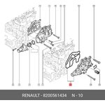 8200561434, Корпус термостата в сборе RENAULT: CLIO III 08-, SCENIC II 04-07 ...