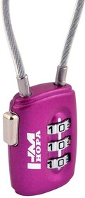 Фото 1/3 Замок навесной кодовый НОРА-М 506 для чемодана - Фиолетовый - 28 мм