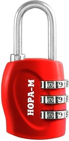 Фото 1/3 Замок навесной кодовый НОРА-М 610 для чемодана - Красный - 31 мм