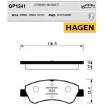 gp1241, Колодки торм.дисковые HAGEN PEUGEOT 206 (1.6)