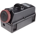 504.1687, IP66 Red Surface Mount 3P + N + E Power Connector Socket ATEX, IECEx, Rated At 16A, 346 → 415 V