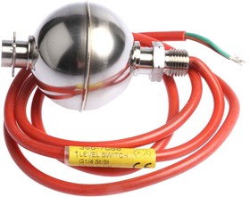 Фото 1/2 010-3089, Horizontal, Vertical Stainless Steel Float Switch, Float, 1m Cable, Relay