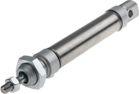 Фото 1/3 Pneumatic Piston Rod Cylinder - 16mm Bore, 40mm Stroke, ISO 6432 Series, Double Acting