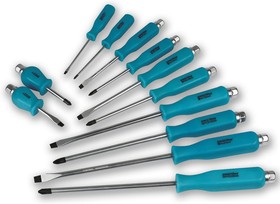 Фото 1/8 Набор отверток ударных 12 штук, крестовые и шлицевые, ручка под ключ, СR-V Smartbuy Tools/10