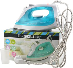 ERGOLUX ELX-SI01-C40 электрический, аквамарин с белым, Утюг
