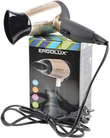 ERGOLUX ELX-HD01-C64 фен со складной ручкой, черный с золотым, Фен