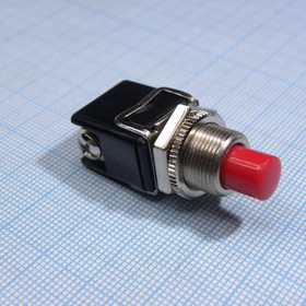 Фото 1/2 PSW-4010B RED (красн), (OFF-ON), Переключатель кнопочный на панель