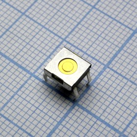 Фото 1/2 DTSHW-68S-V-B, 6.2mm 2.3mm Round Button 50mA Straight 6.3mm SPST 12V Plugin,6.2x6.2x2.3mm Tactile Switches ROHS