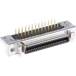10250-5212PL, 102 Female 50 Pin Right Angle Through Hole SCSI Connector 2.54mm ...