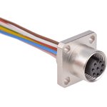 09 3488 00 08, Circular Connector, M12, Socket, Straight, Poles - 8, Wire ...