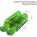 71-0101, Набор живоловок-мышеловок, зеленый ABS-пластик