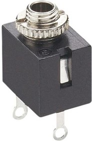 KLB 1, Jack Panel Socket, Straight, Nickel / Silver, 2.5 mm, Poles - 2