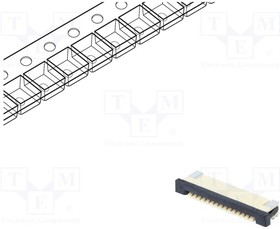 DS1020-07-14VBT1A-R, Разъем: FFC (FPC); горизонтальный; PIN: 14; ZIF; SMT; луженые; 30мОм