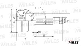 Фото 1/3 GA20259, ШРУС MITSUBISHI COLT/LANCER 1.2-1.8 80-92 нар. MILES