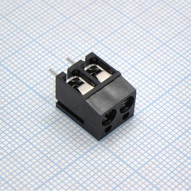 Фото 1/2 DG305-5.0-02P-13-00A(H), (чёрный), Винтовой клеммный блок с защитой провода, 2 контакта. Серия DG305-5.0