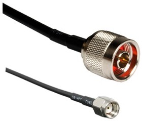 C58LL-RPSM-2438-NM, Male RP-SMA to Male N Type Coaxial Cable, 96in, RG58 Coaxial, Terminated