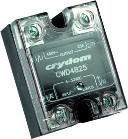 CWA4850-10, Solid State Relay - 90-280 VAC Control - 50 A Max Load - 48-660 VAC Operating - Instantaneous - LED Status - Pane ...