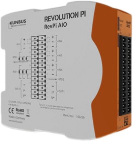 Фото 1/2 PR100250, RevPI AIO analog Series PLC I/O Module for Use with Revolution Pi Connect, Revolution Pi Core, 0...5 V