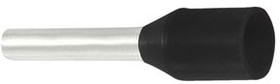 RND 465-00190, Bootlace Ferrule 1.5mm² Black 16.3mm Pack of 100 pieces