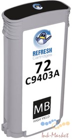 Фото 1/2 AT-C9403MBK, Совместимый картридж C9403A №72 Matte Black Dye 130 мл для HP DesignJet T1100, T1200, T2300