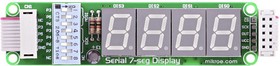 Фото 1/4 MIKROE-201, Serial 7-seg Display Board, Дочерняя плата с 4-мя 7-сегментными LED индикаторами