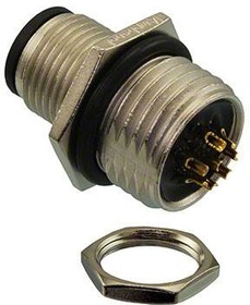 Фото 1/2 M12A-08PMMS-SH8001, Circular Connector, 8 Contacts, Panel Mount, M12 Connector, Plug, Male, IP68, IP69K, M Series