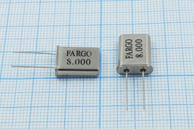 Кварцевый резонатор 8000 кГц, корпус HC49U, нагрузочная емкость 20 пФ, точность настройки 25 ppm, 1 гармоника, (FARGO)