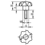 Рукоятка звездообразная Арт. K0155.406X20