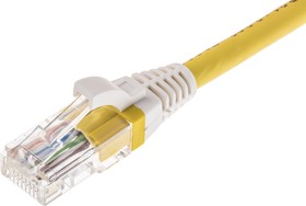 GPCPCU020-666HB, Cat5e Straight Male RJ45 to Straight Male RJ45 Ethernet Cable, U/UTP, Yellow LSZH Sheath, 2m