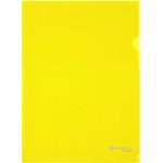 Папка-уголок А4 желтая 0,10 мм, BRAUBERG EXTRA, 271700