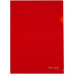 Папка-уголок жесткая А4, красная, 0,15 мм, BRAUBERG EXTRA, 271703