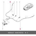 Трос ручного тормоза L=R Renault Sandero 1.4/1.6 07 RENAULT 8200 745 723