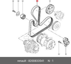 Фото 1/2 8200833541, Ремень поликлиновой Renault Symbol II 2008-2012