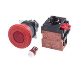 A22EL-M-24A-01, Emergency Stop Switches / E-Stop Switches SPST-NC 24VAC ILLUM ...