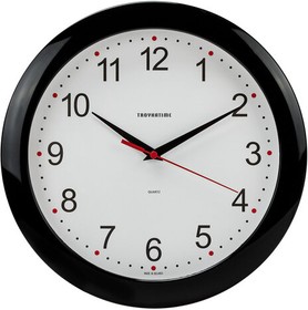 Фото 1/7 Часы настенные TROYKATIME (TROYKA) 11100112, круг, белые, черная рамка, 29х29х3,5 см
