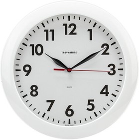Фото 1/8 Часы настенные TROYKATIME (TROYKA) 11110118, круг, белые, белая рамка, 29х29х3,5 см