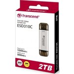 Внешний диск SSD Transcend TS2TESD310S, 2ТБ, серебристый