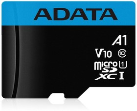 Фото 1/10 Флеш карта microSD 64GB ADATA microSDHC Class 10 UHS-I A1 100/25 MB/s (SD адаптер)
