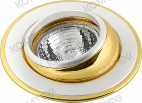 Comtech Corona Светильник галогеновый встраиваемый повор.MR16 1x50W GU5.3 золото/никель/золото