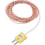 Type K Exposed Junction Thermocouple 5m Length, 1/0.3mm Diameter → +250°C