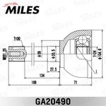 GA20490, ШРУС TOYOTA LAND CRUISER 80 4.2-4.5 90-97 нар. MILES