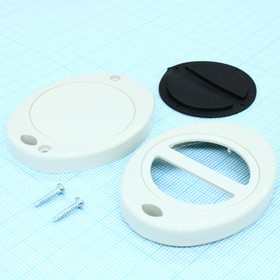 Фото 1/2 G1402-2G, (55х43х13.4мм), Корпус пластиковый для брелока, 2 кнопки, серый