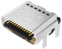 Фото 1/2 USB4081-03-A, USB Connectors USB 3.2 Gen 2 TypeC Receptacle Horizontal SMT 7.05mm, 24 Contacts