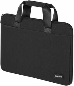 Фото 1/10 Сумка портфель HEIKKI ULTRA (ХЕЙКИ) с отделением для ноутбука 15,6", Total black, черная, 28х39х3 см, 272609