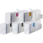 PZK_TM-240, ПЗК для Canon TM-240, TM-340 (PFI-030/PFI-031), комплект 5 штук. Без чипов. Объём 55 мл